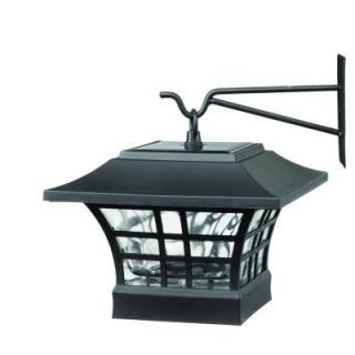 Solar Black LED Deck Post with Plastic Cage and Glass Lens (2 Pack) GX 4511 2pk