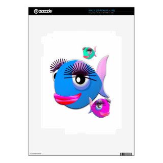 Cartoon Fish with BIg Lips and Eyelashes Skin For iPad 2