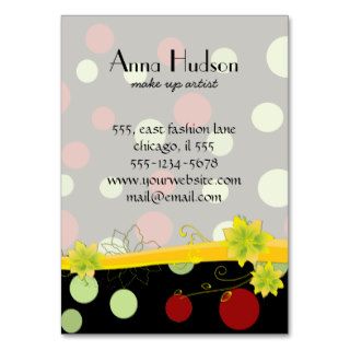 Artistic Retro Dots Spots Red Green Yellow Business Card Templates