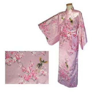 Japanese Ladies Pink Magnolia KIMONO with Simple OBI  