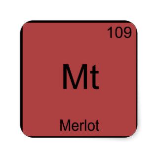 Mt   Merlot Funny Chemistry Element Symbol T Shirt Sticker