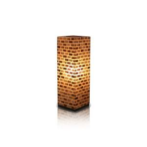 Jeffan Valentti 25 in. Pearlescent Table Lamp With Natural Shells Arranged in Brick Design LM 1631A