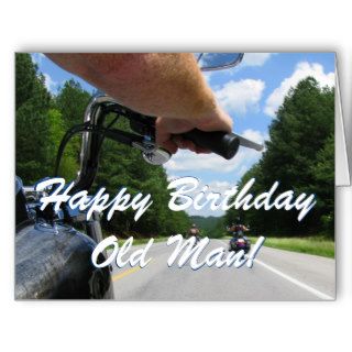 Funny Biker Riding Motorcycle Ride Happy Birthday Cards