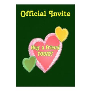 Hug A Friend Hearts Custom Invite