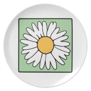 Cute Cartoon Retro Daisy Spring Garden Flower Party Plate