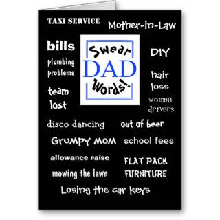 Dad Swear Words Rude Fathers Day Cards