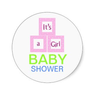 Baby Blocks Baby Shower Round Sticker