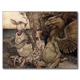 Alice with the Gryphon and the Mock Turtle Post Card