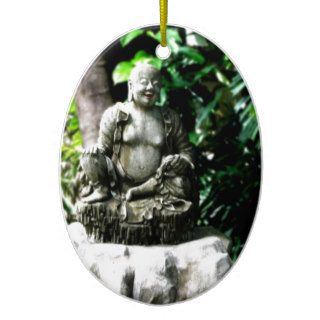 Thai Laughing Buddha in Garden Christmas Ornaments