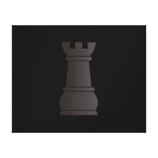 Black rock chess piece gallery wrapped canvas