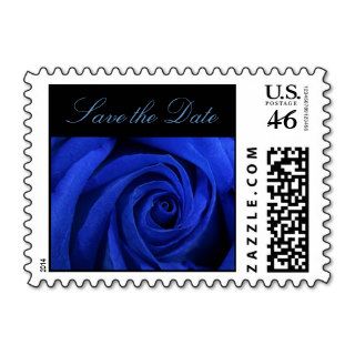 Deep Blue Rose Wedding Save the Date Stamps