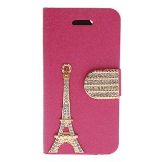 Diamond Look Tower PU Full Body Case with Stand and Card Slot for iPhone 5/5S (Assorted Colors) ( Color  Pink )  Cell Phone Carrying Cases  Sports & Outdoors
