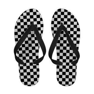 Black & White Checks Flips Flip Flops