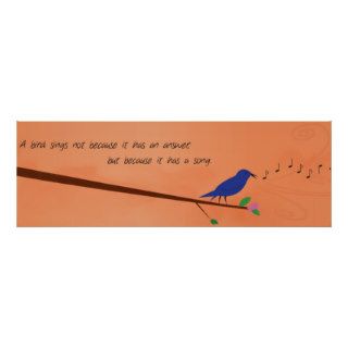 Chinese Proverb   A Bird Sings Poster
