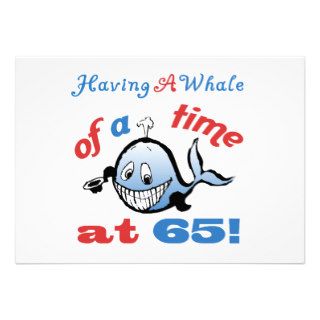 65th Birthday Humor (Whale) Invites