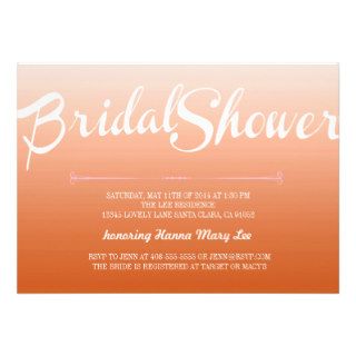 Orange Ombre Bridal Shower Invitation