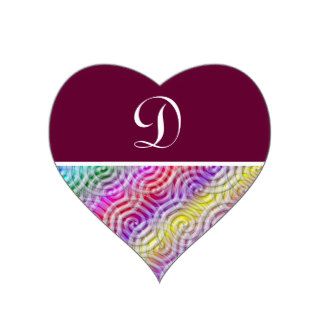 Rainbow Design Monogram Letter D Sticker