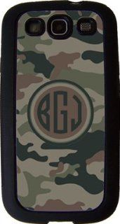 Samsung Galaxy S3 Hard Case Black, Customized Monogram Camouflage Jungle Green Design Cover/Case, Samsung Galaxy S3 Hard Cover Black, Please Don't Forget to Give Us the Initials in the Exact Order to Be Printed on the Case by Sublifascination USA 37 