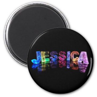 The Name Jessica in 3D Lights (Photograph) Magnet