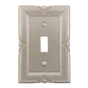 Amerelle Bedford 1 Toggle Wall Plate   Satin Nickel 87TN