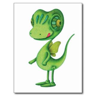 Cartoon character   Angel lizard Post Card