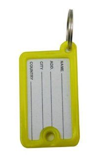 Ailisi ID Key Tags with Double Faced Label Window Ring Color Yellow Pack of 20  Key Tags And Chains 