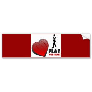 PLAY WITH HEART VOLLEYBALL BUMPER STICKER