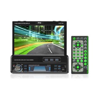 Pyle PLTS77DU Single DIN DVD/CD/ AM/FM USB Receiver w/ Detachable Face, Motorized Touchscreen & Remote Control Pyle Car Stereos