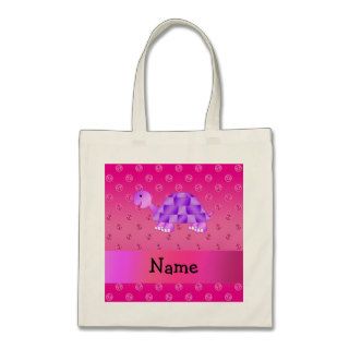 Personalized name purple turtle pink anchor bag