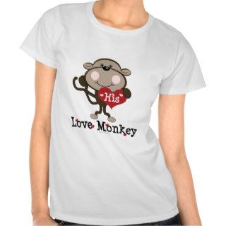 His Love Monkey Funny Valentine's Day T shirt