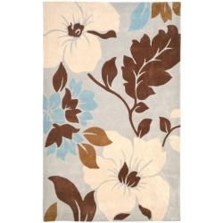 Handmade Avant garde Floral Ivory Polyester Rug (8' x 10') Safavieh 7x9   10x14 Rugs