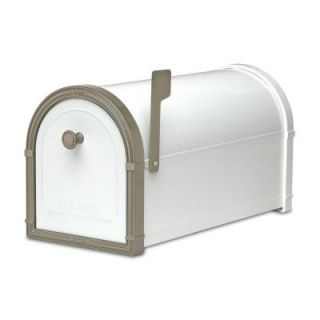 Architectural Mailboxes Bellevue White with Bronze Accents Post Mount Mailbox 5503W