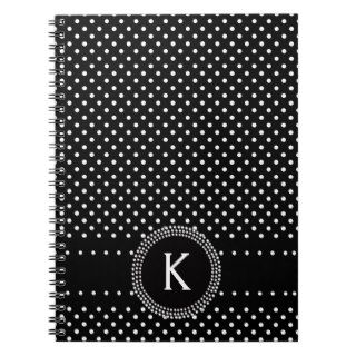 Polka Dots in Black and White with Mod Circle Note Books