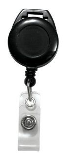 100 Pack Black Retractable Badge Reels That Attach to Your Lanyard (P/N 2120 7501 Q100)  Badge Holders 