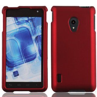 LG Lucid 2 / VS870 Slim Rubberized Protective Snap On Hard Cover Case   Red Cell Phones & Accessories