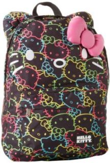 Hello Kitty Neon All Over Print SANBK0102 Backpack,Black/Pink/Green/Yellow,One Size Shoes