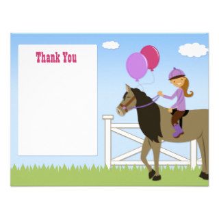 Horse Birthday Party Thank You Card Invitations