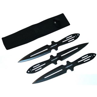 Defender Set of 3 Stainless Steel Black 9 Inch Throwing Knives Defender Martial Arts, Tactical, & Collectible Knives