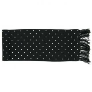 Black Polka Dot Narrow Silk Scarf by Michelsons Fashion Scarves