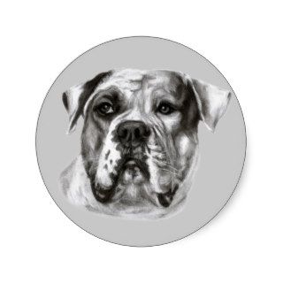 Bulldog Painting Round Sticker