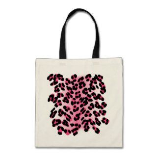 Retro Pink Leopard Print Canvas Bags