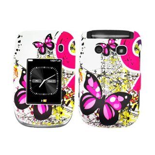 Hard Plastic Snap on Cover Fits RIM/Blackberry 9670 Style Two Pink Butterflies Rubberized Verizon Cell Phones & Accessories