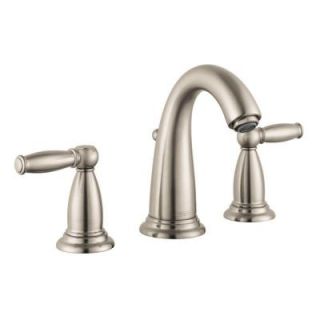 Hansgrohe Swing C 8 in. Widespread 2 Handle Mid Arc Bathroom Faucet in Brushed Nickel with Lever Handles 06117820