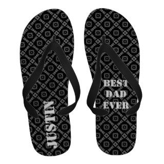 Best Dad Ever Retro Black and Gray Pattern 11 Sandals
