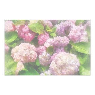 Pink And Lavender Hydrangea Personalized Stationery