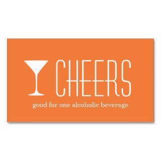 Orange martini corporate logo event drink ticket business card