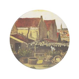 Van Gogh; Fish Drying Barn, Vintage Farm Farming Coasters