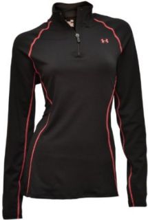 Under Armour Women's EVO ColdGear Quarter Zip Long Sleeve Shirt Black Large  Athletic Shirts  Clothing