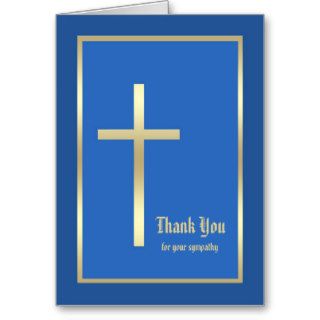 Religious Sympathy Thank You Note Card    Blue