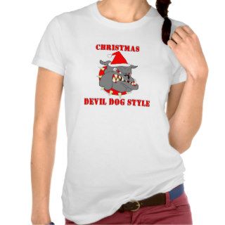 Marine Corps Christmas Devil Dog Style T Shirt